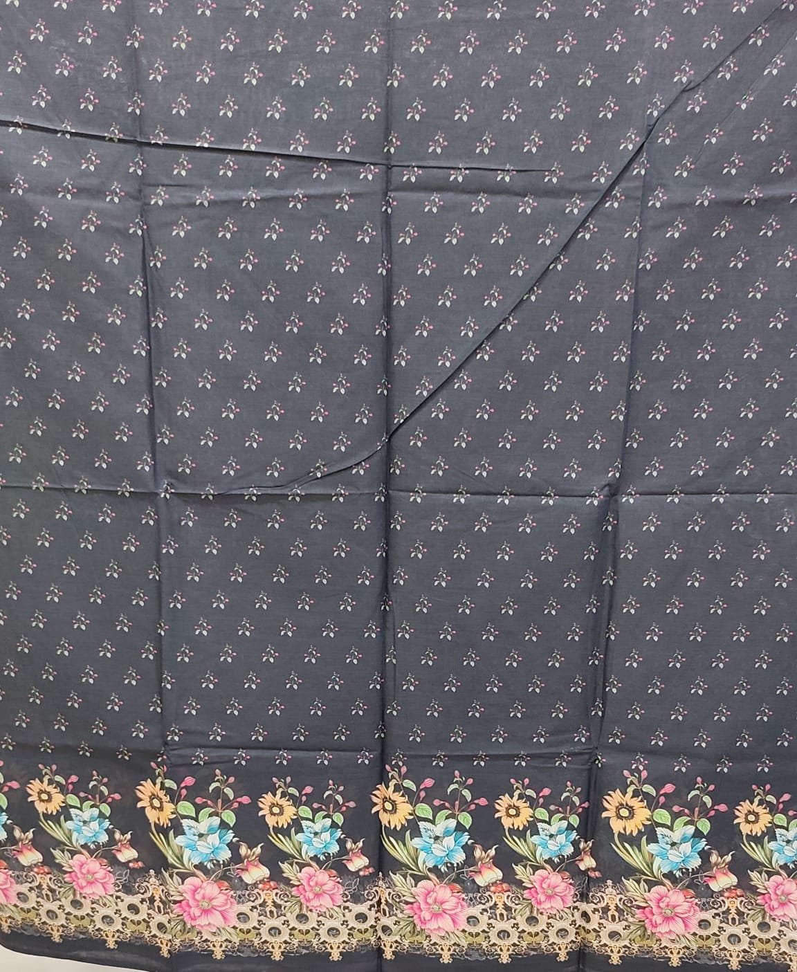 ZamZam Swiss Lown 100% Cotton - Black Ash Floral - Image 4