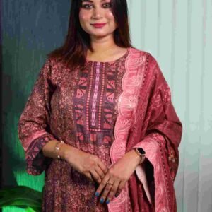 Mashaal By Jbs Luxury Lawn Boring Three Piece - Pink