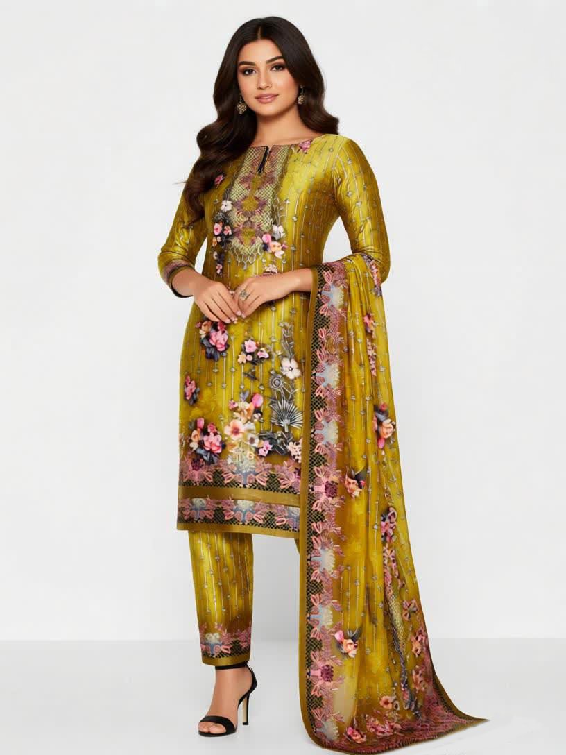 ZamZam Swiss Lown 100% Cotton – Yellow